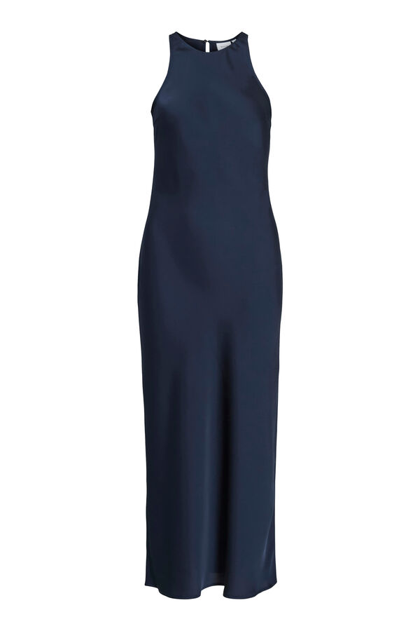 Vila Vestido largo satinado Azul marino