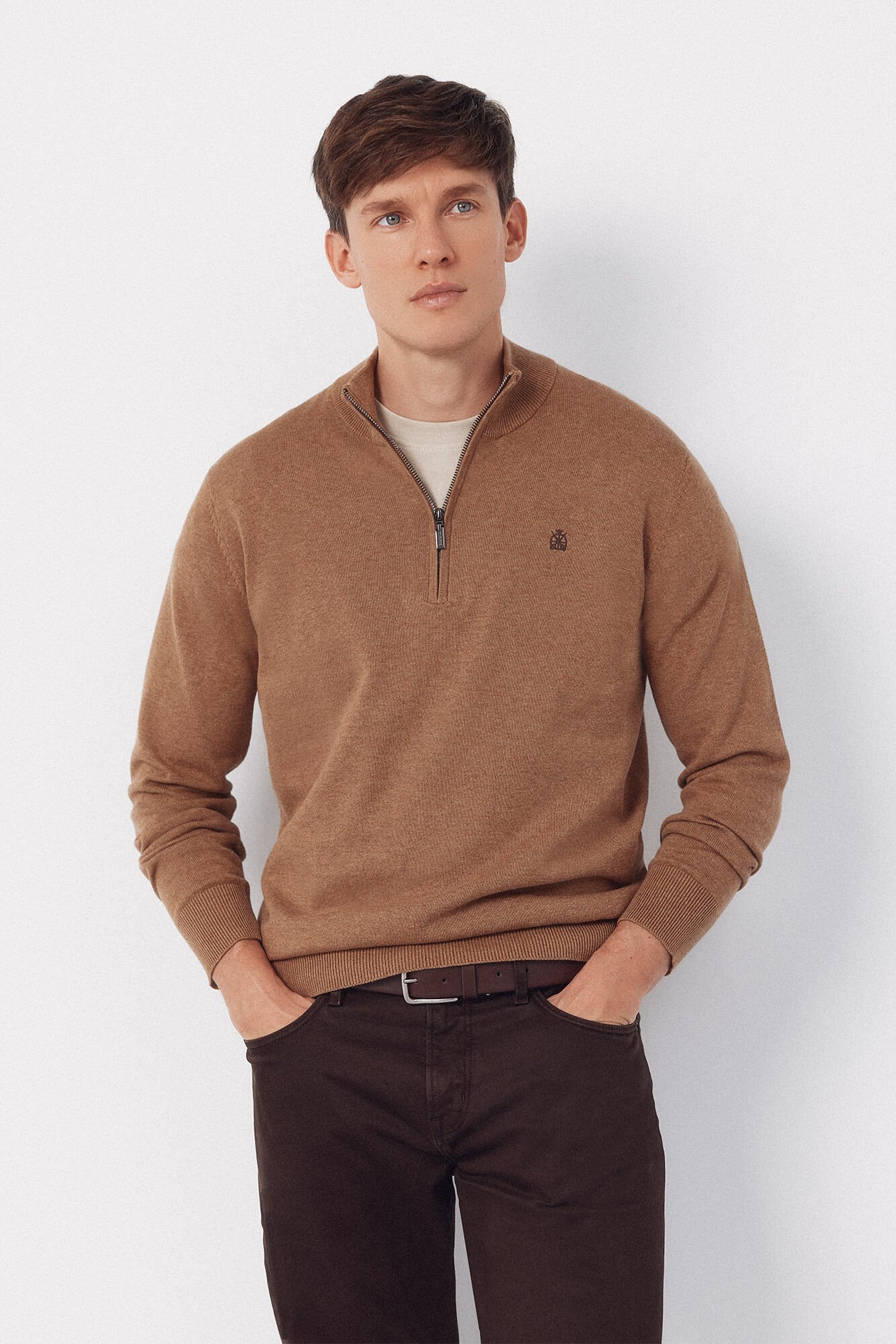 Cortefiel Cotton high neck sweater 