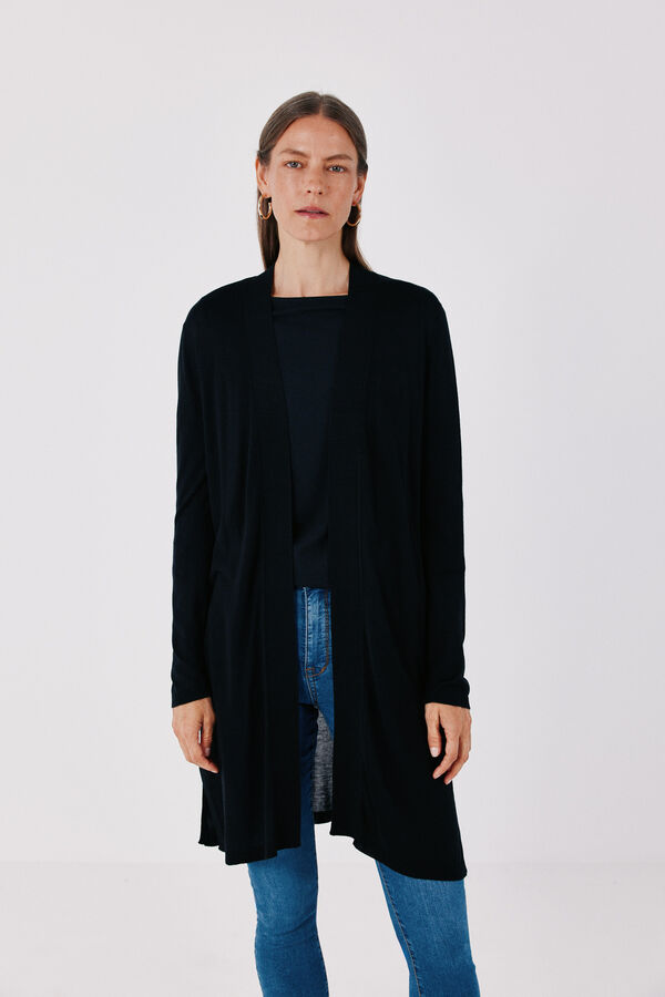 Cortefiel Fine knit jacket Black