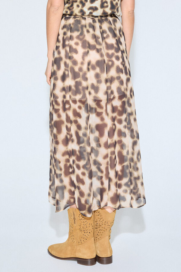 Slowlove Saia flare estampada Verde