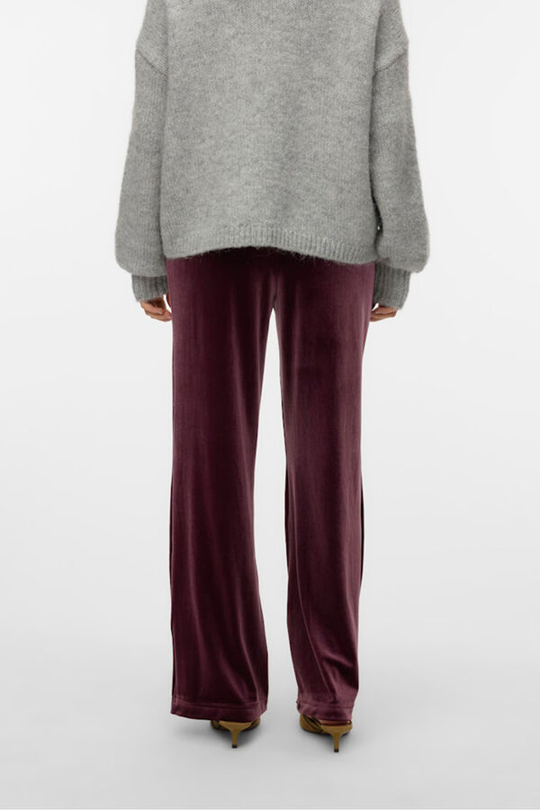 Vero Moda Cal&ccedil;a compridas de veludo Roxo