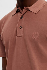 Cortefiel Short-sleeved 100% organic cotton polo shirt. Red