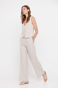 Cortefiel Striped trousers with lurex Printed brown