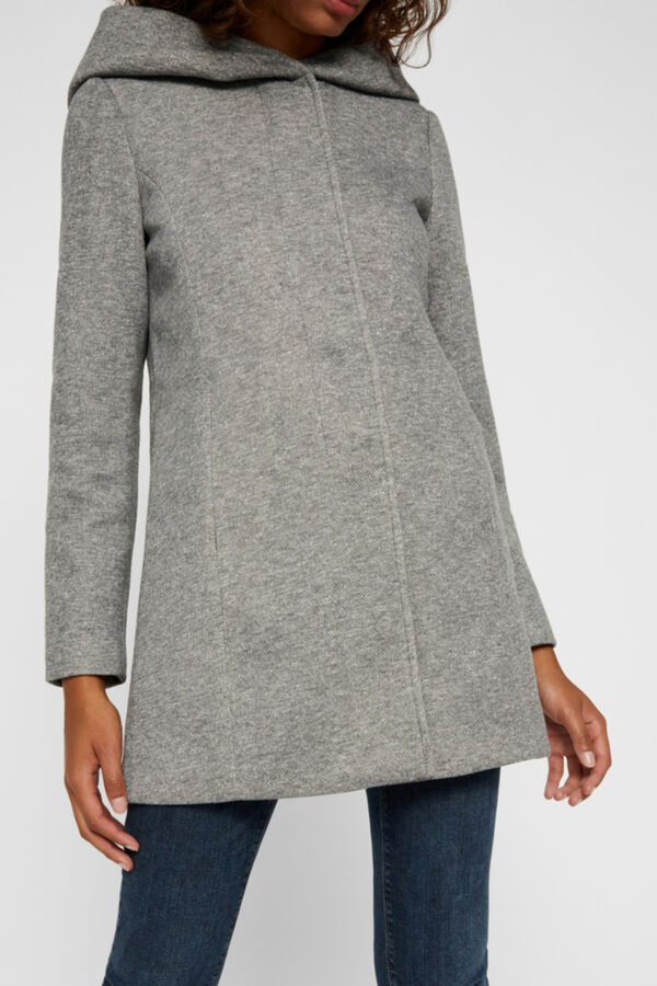 Cortefiel Hooded long-sleeved coat Grey