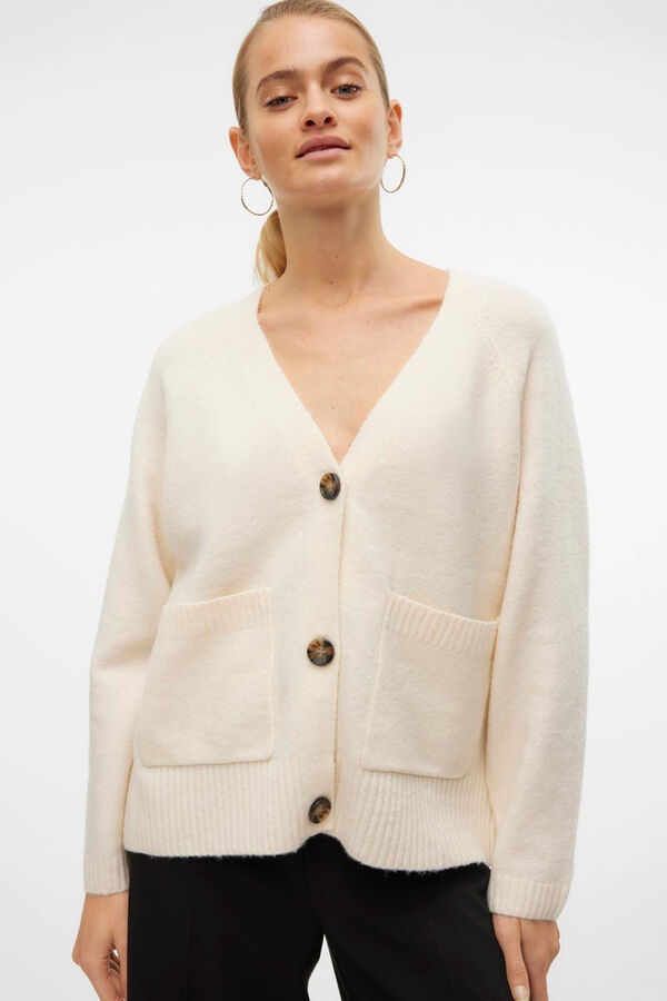 Vero Moda Cárdigan con bolsillos Beige
