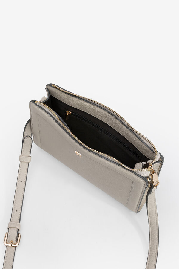 Vilanova Bolsa mala de tiracolo efeito couro metalizado Tostado