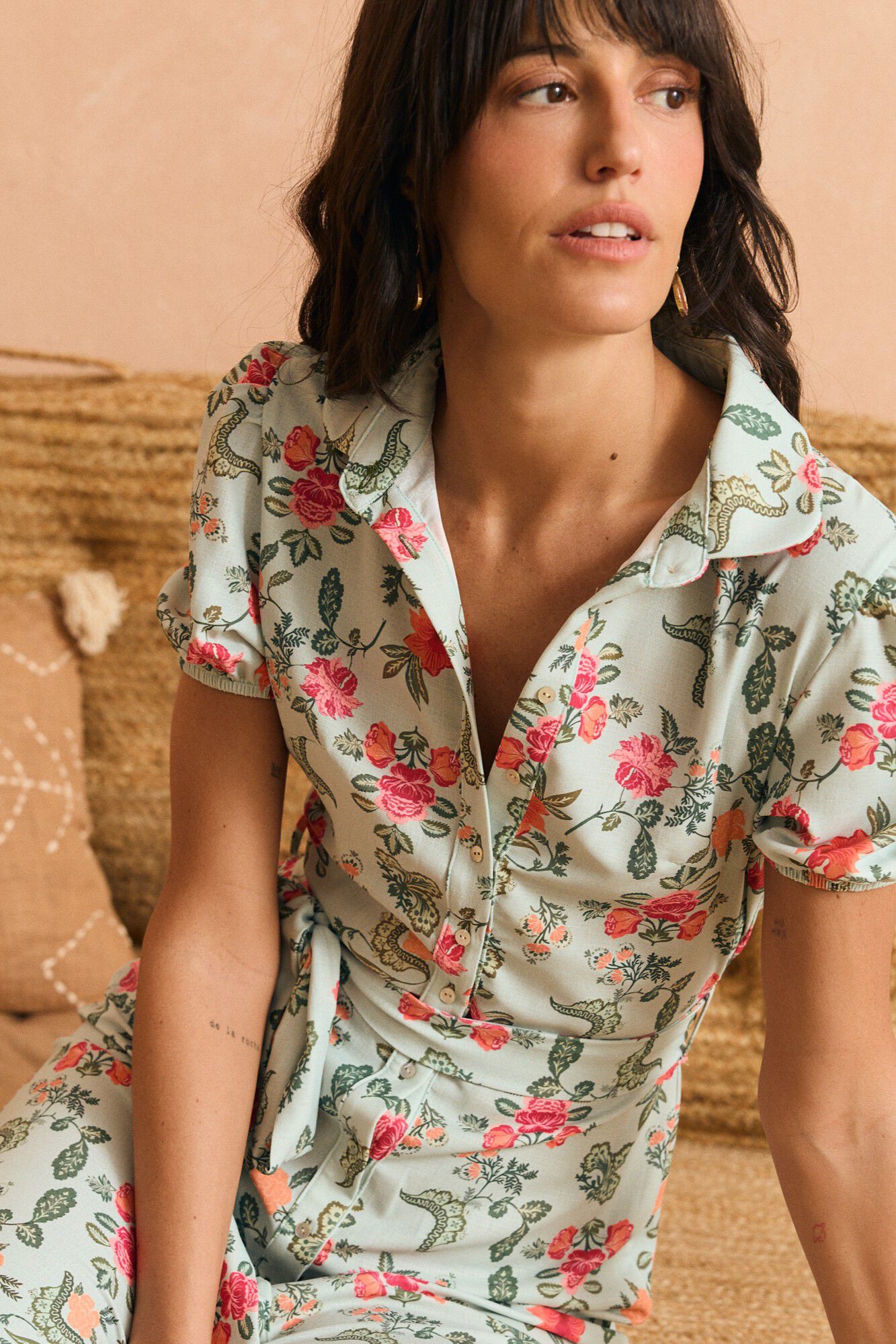 Pol&iacute;n Et Moi Vestido camiseiro Mila