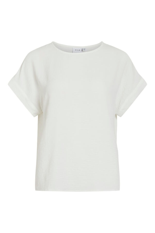 Vila Top de manga curta com gola redonda Branco