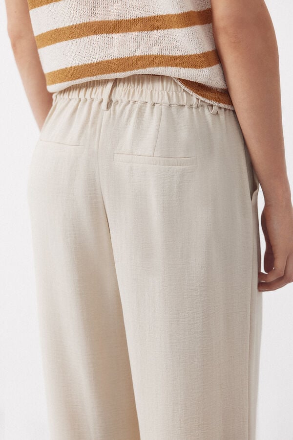 Cortefiel Textured pants Nude