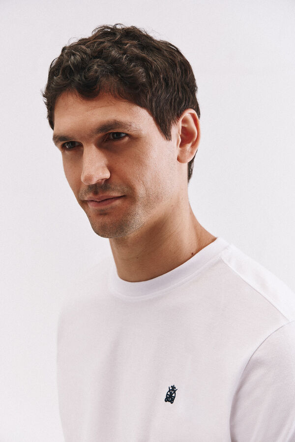 Cortefiel T-shirt básica piqué Branco