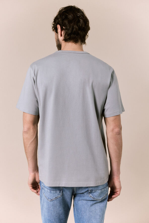 OOTO T-shirt lavada com logo Cinzento