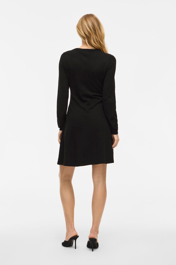 Vila Vestido evas&eacute; de manga comprida Preto
