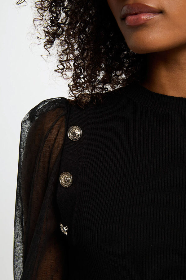 Morgan Camisola de gola Preto