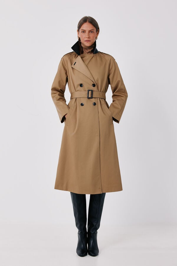 Cortefiel Long trench Beige