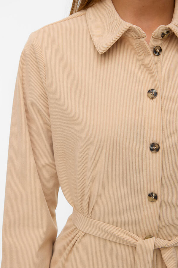 Vero Moda Vestido camisa de veludo cotelê Cinzento