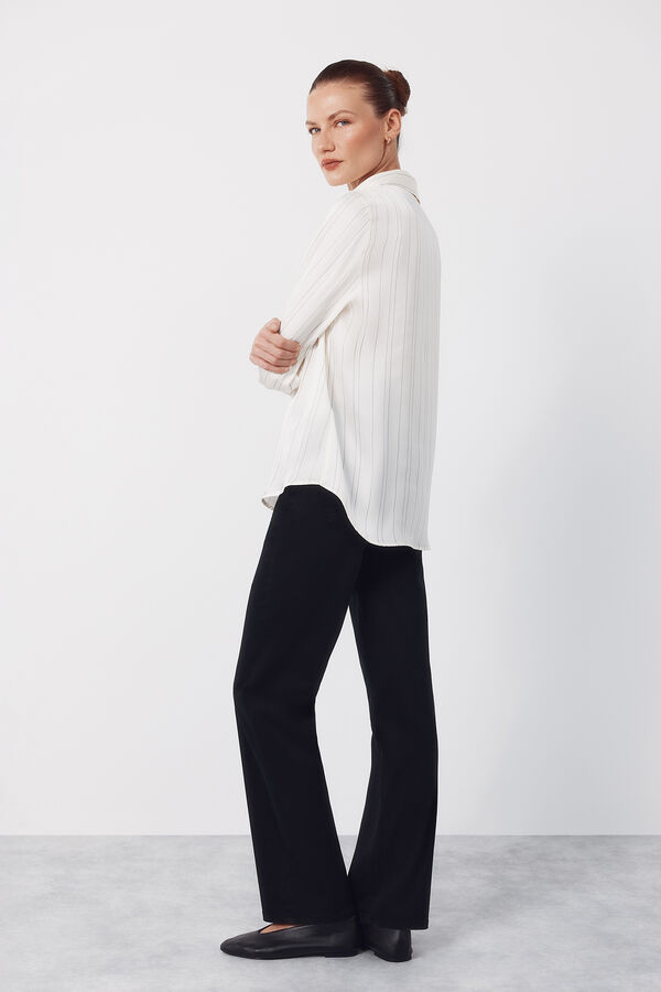 Cortefiel Satin-finish shirt Printed white