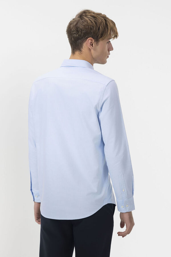 elPulpo Camisa Oxford com gola de botão Azul