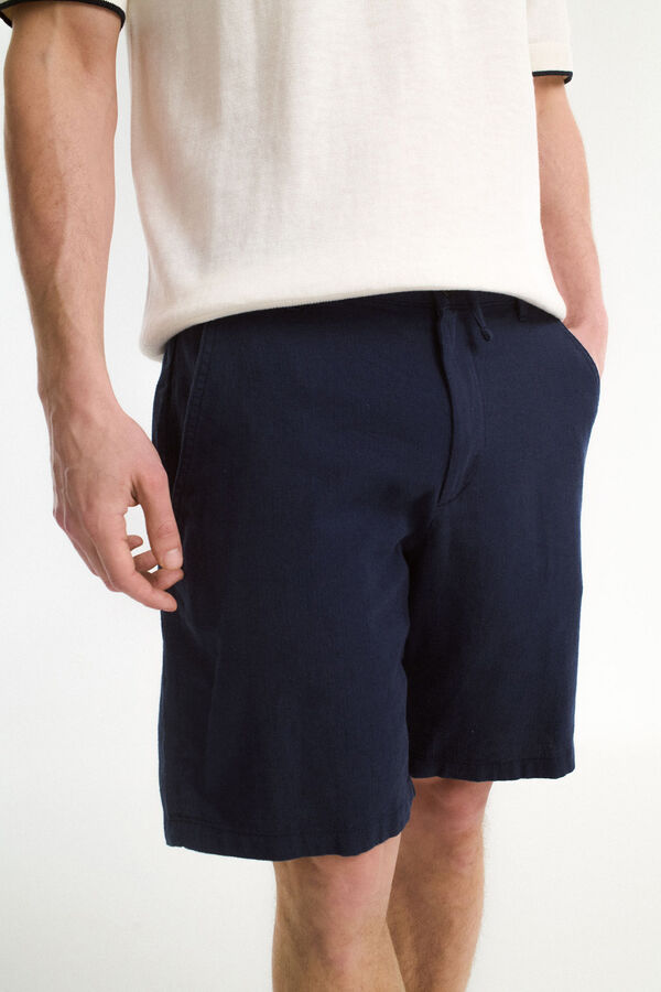 Selected Bermuda de lino Relaxed Fit Verde