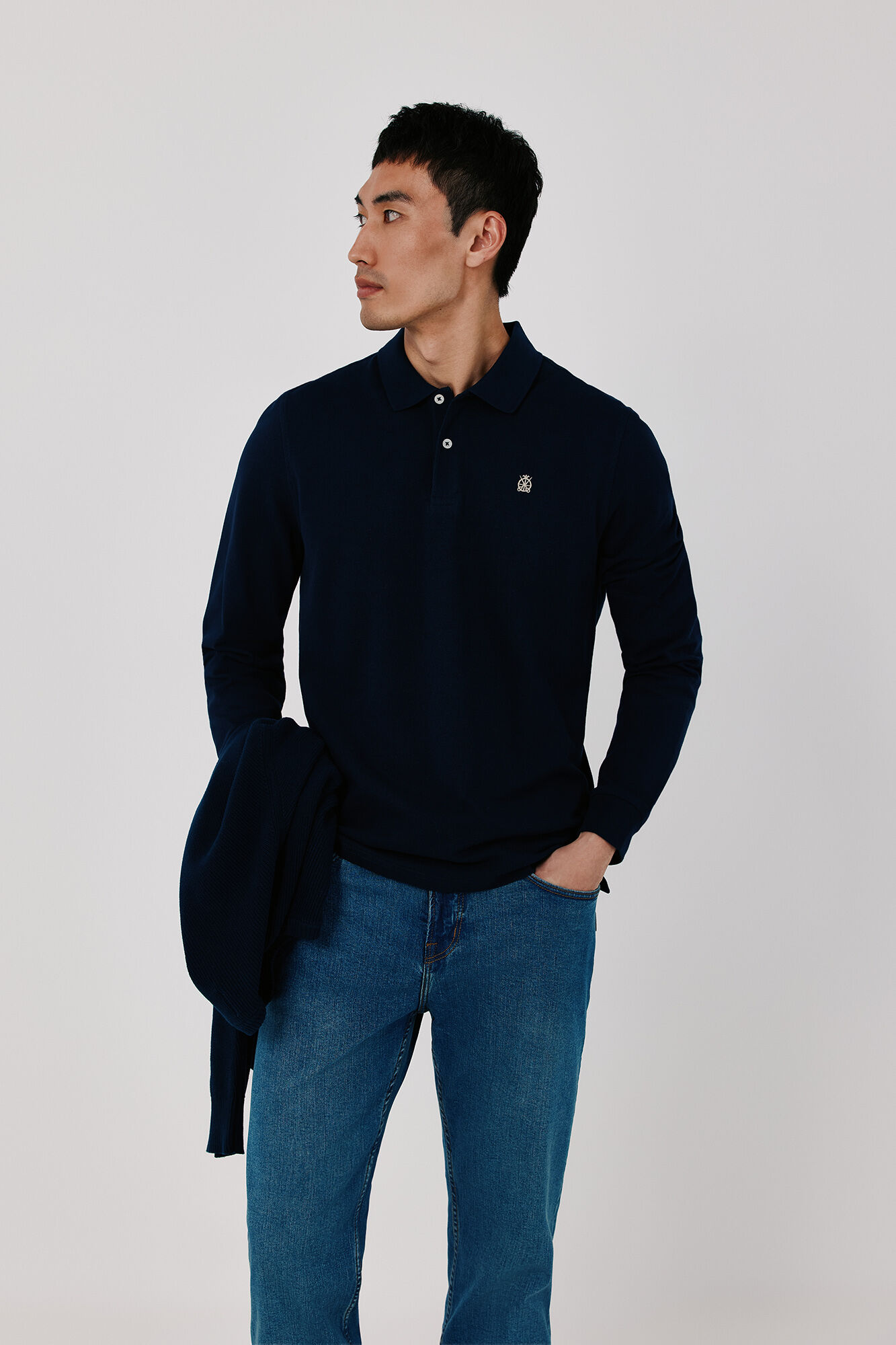 Cortefiel Basic long sleeve polo shirt