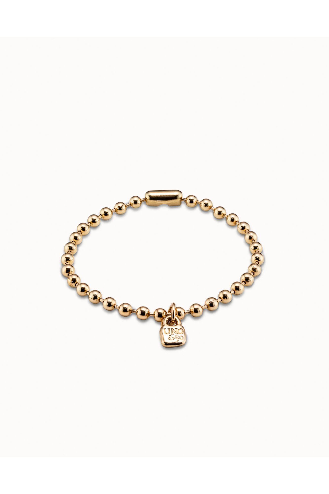 UNOde50 Pulseira de contas banho a ouro