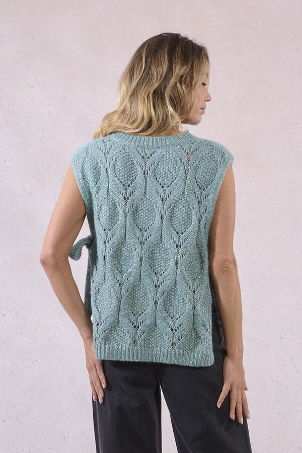 Molly Bracken Camisola manga com detalhe de laço Azul