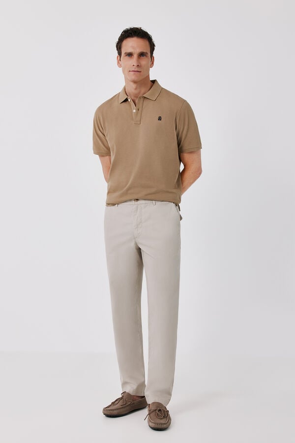 Cortefiel Polo b&aacute;sico piqu&eacute; Camel