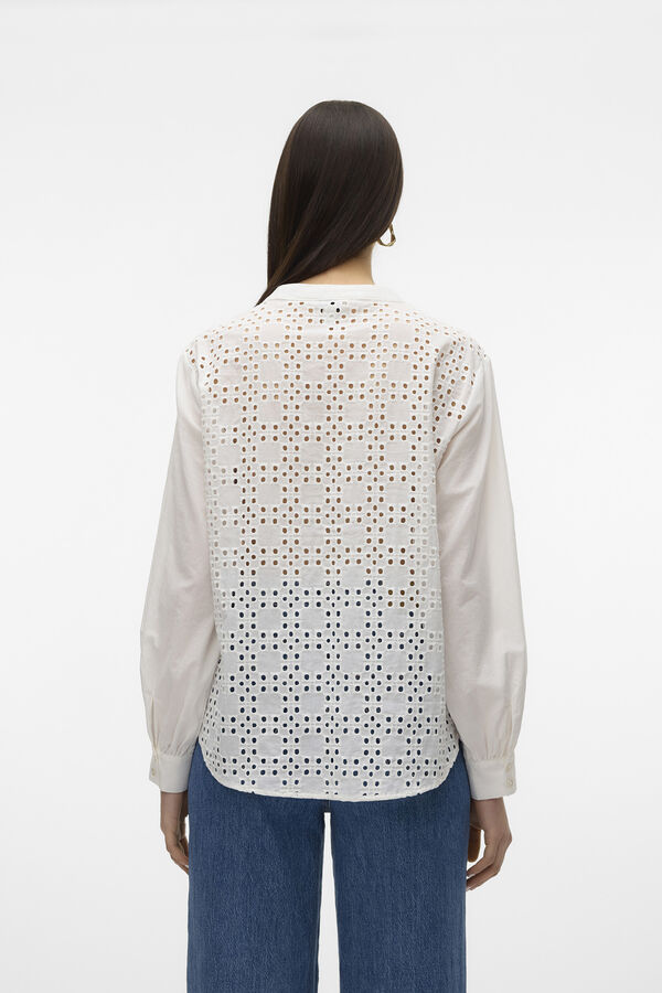 Cortefiel Blouse with openwork details White