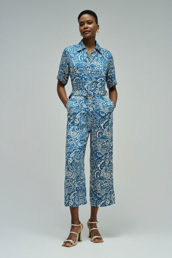 Salsa Jeans Macac&atilde;o com padr&atilde;o floral Azul