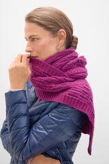 Cortefiel Geometric jersey-knit scarf Fuchsia