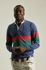 PuroEGO Polo franjas horizontales Beige