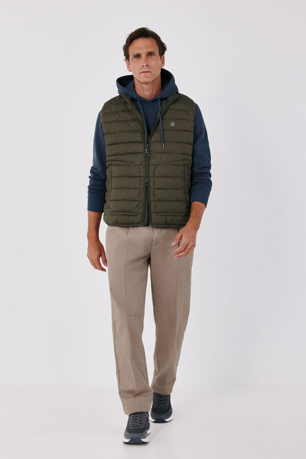 Cortefiel Ultralight puffer gilet Kaki