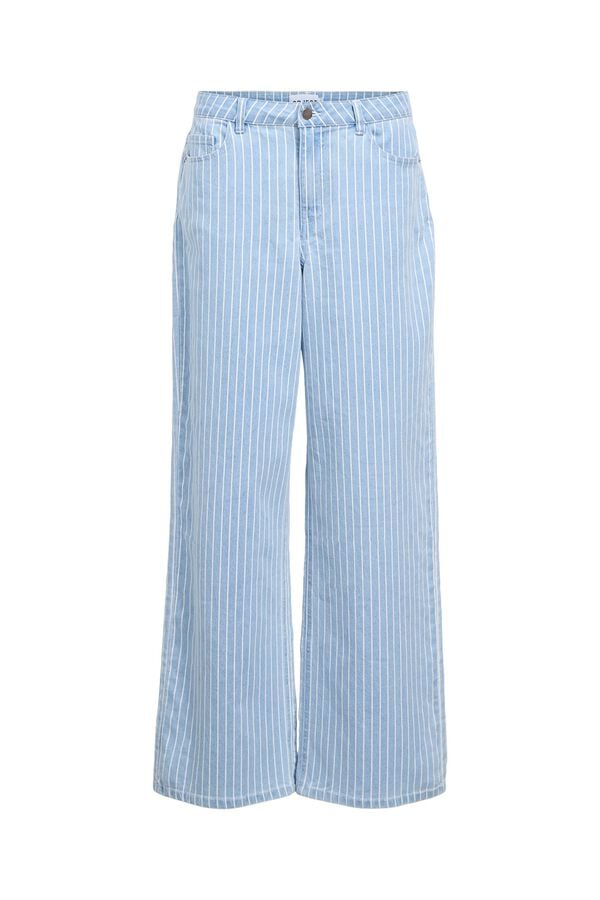 Object Striped denim trousers Blue