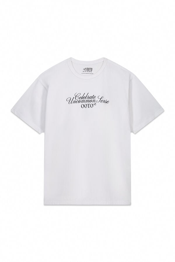 OOTO Camiseta gráfica lavada Branco