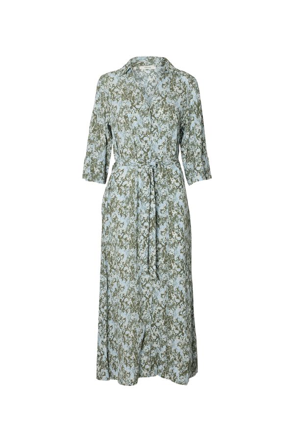 Selected Vestido comprido estampado Verde