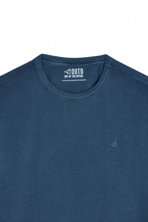 Cortefiel Essential T-shirt with embroidered OOTO plane Navy