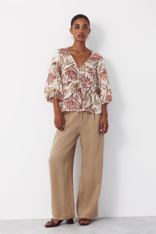 Cortefiel Blusa estampada Multicolorido