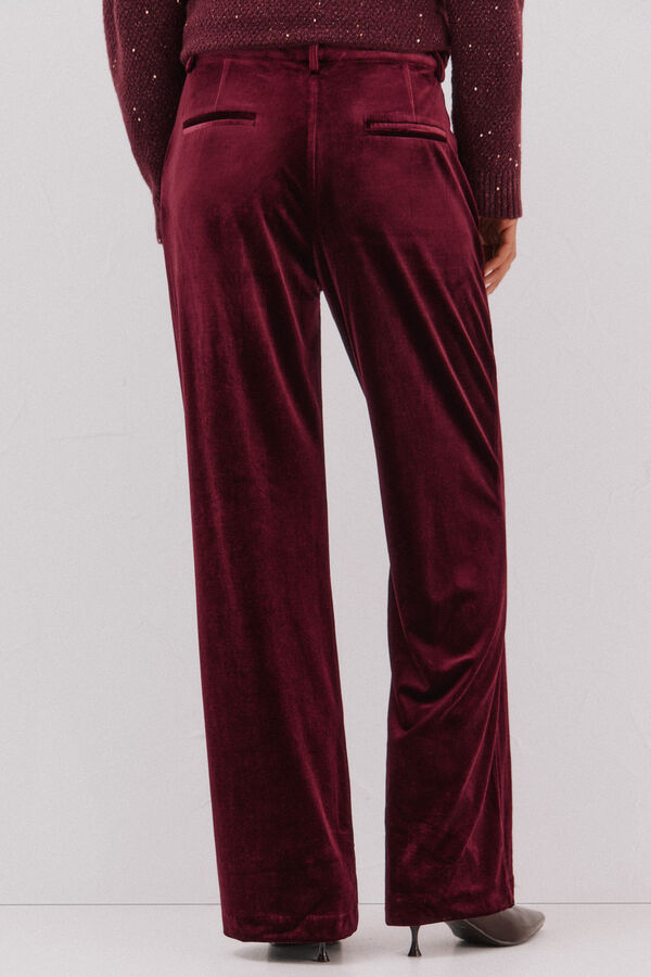 Cortefiel Velvet trousers Maroon