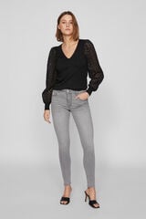 Vila Jeans skinny fit 5 bolsos Cinzento
