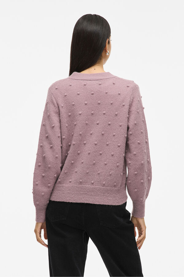 Vila Casaco de malha de malha com malha Subiu