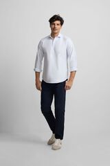 Silbon Oxford sport striped polo shirt Blue