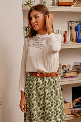 Pol&iacute;n Et Moi Camisa bordados blanco Branco