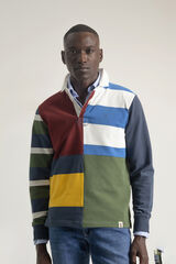 PuroEGO Camisa polo patchwork azul tinta Azul