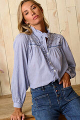 Polín Et Moi Camisa rayas Auray Azul