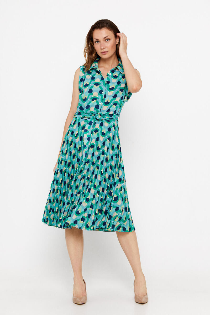 Cortefiel Sustainable shirt dress Printed green