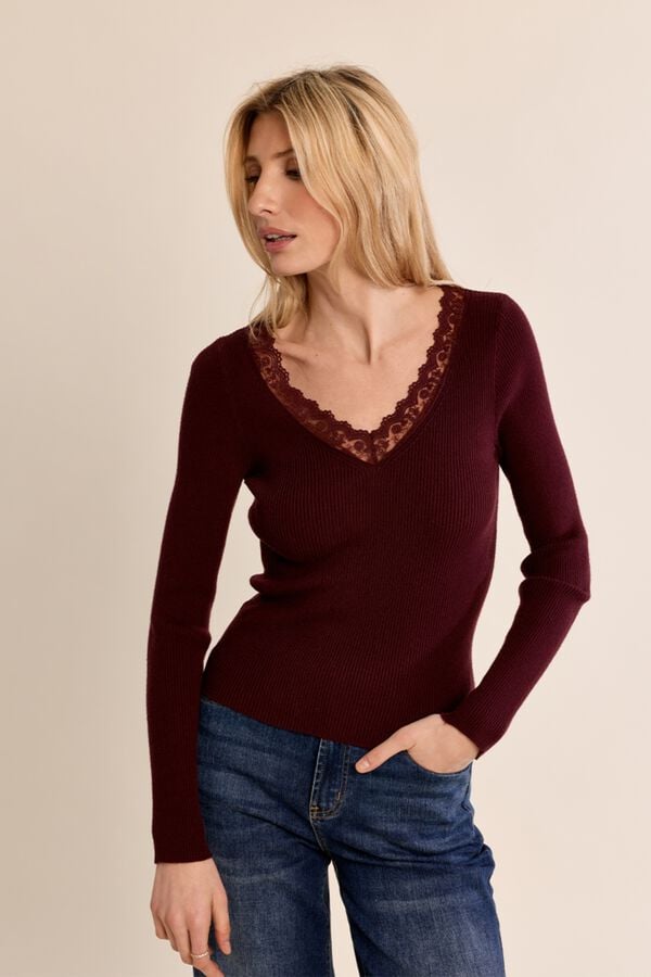 Molly Bracken Camisola de manga comprida com detalhe de renda Granada