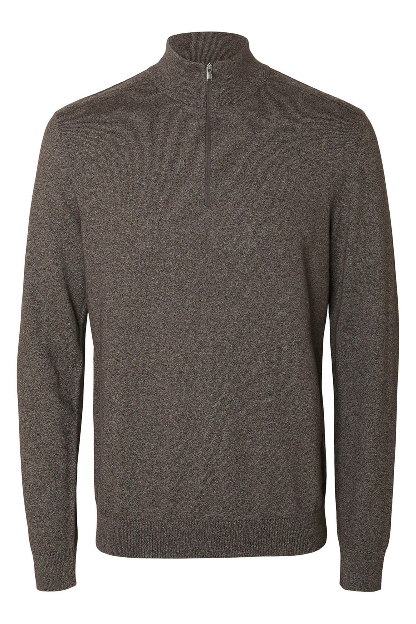 Selected Malha 100% camisola com meia fecho-&eacute;clair .