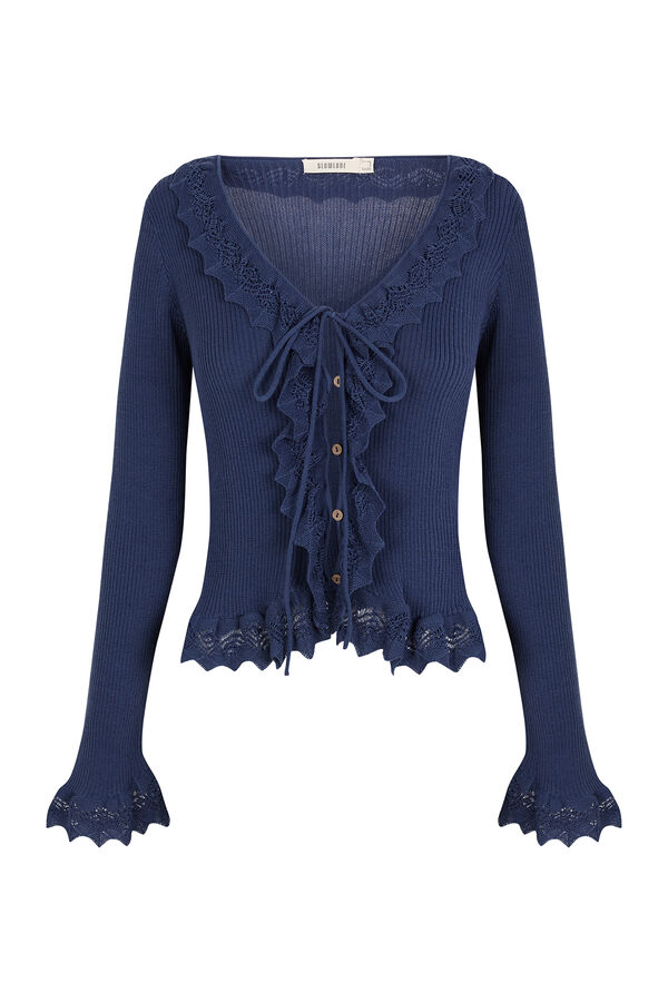 Slowlove Camisola de malha efeito degrad&ecirc; Azul