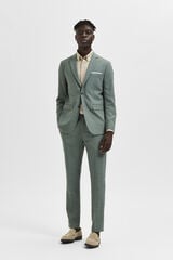 Cortefiel Slim fit linen trousers Green