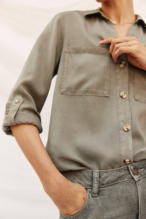 Cortefiel  tencel denim shirt Nude