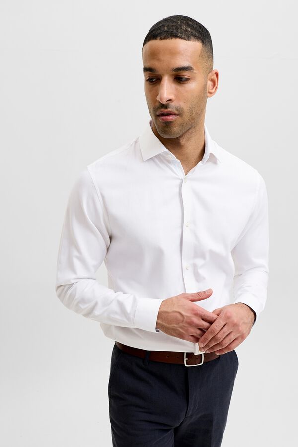 Jack & Jones Camisa dobby slim fit Branco